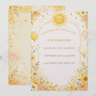 Sunshine Birthday Invitation Our Little Sunshine