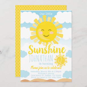 Sunshine Birthday Party Invitation Invite
