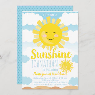 Sunshine Birthday Party Invitation Invite