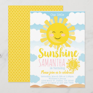 Sunshine Birthday Party Invitation Invite