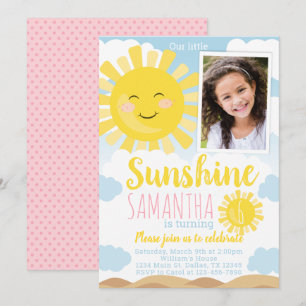 Sunshine Birthday Party Invitation Invite