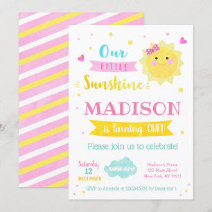 Sunshine Birthday Party Invitations