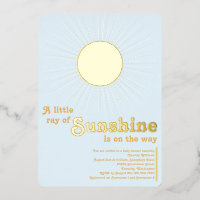 Sunshine Blue Gold Sun Baby Shower