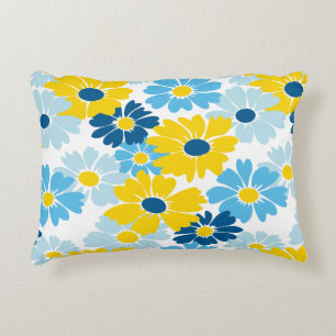 Sunshine Blue Sky Blooming Daisy Decorative Cushion