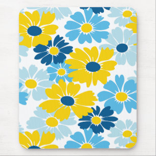 Sunshine Blue Sky Blooming Daisy Mouse Mat