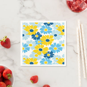 Sunshine Blue Sky Blooming Daisy Napkin
