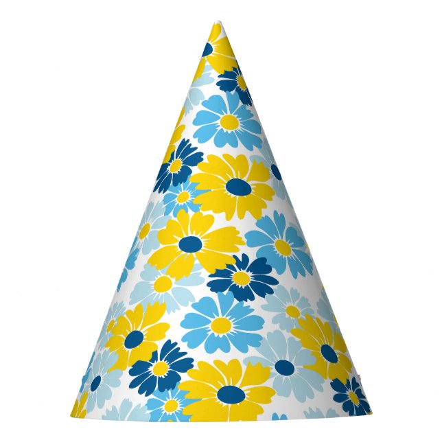 Sunshine Blue Sky Blooming Daisy  Party Hat (Front)