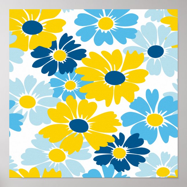 Sunshine Blue Sky Blooming Daisy  Poster (Front)
