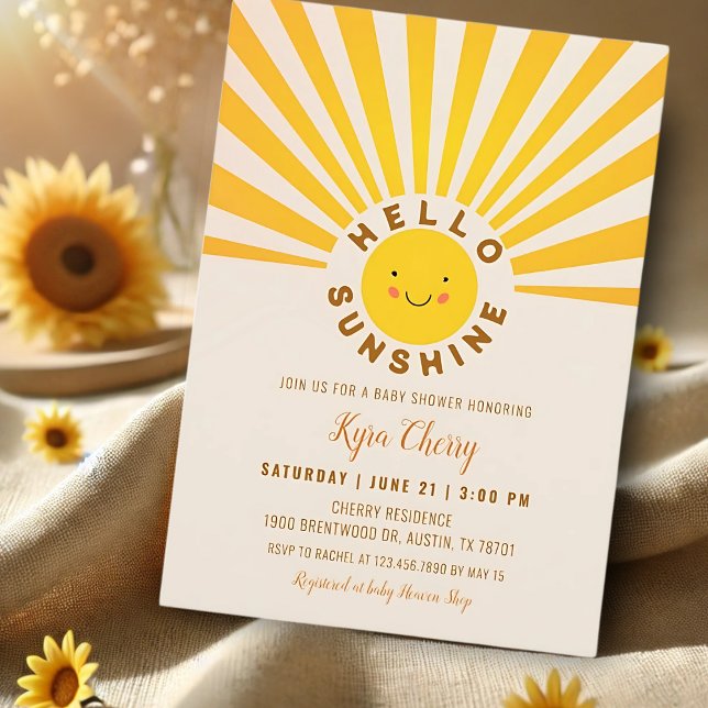 Sunshine Boho Baby Shower  Invitation (Creator Uploaded)