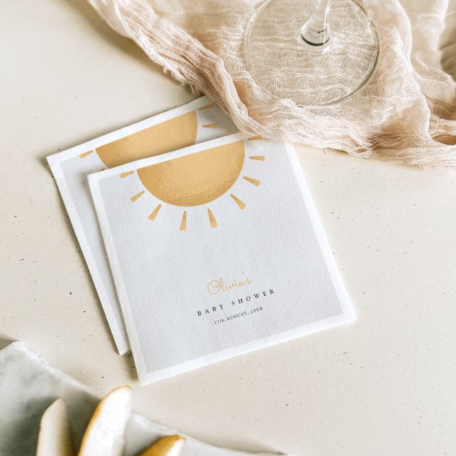 Sunshine Boho Baby Shower Paper Napkin  (Creator Uploaded)