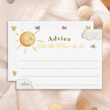 Sunshine Boho Sun Baby Shower Advice for Mum Card