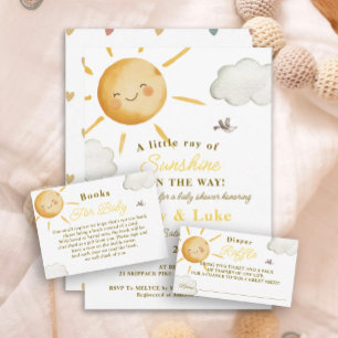 Sunshine Boho Sun Baby Shower Diaper Raffle Card