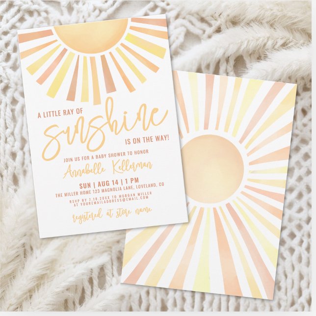Sunshine Boho Sun Baby Shower Invitation (Sunshine Boho Sun Baby Shower Invitation)