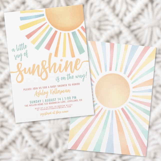 Sunshine Boho Sun Baby Shower Invitation (Sunshine Boho Sun Baby Shower Invitation)