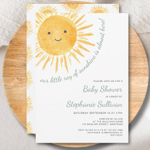 Sunshine Boho Sun Gender-Neutral Baby Shower Invitation