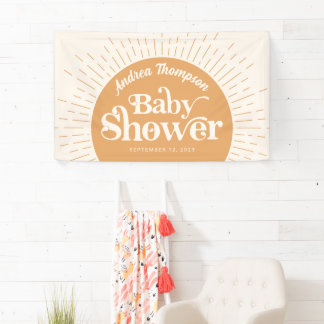 Sunshine Boho Yellow Baby Shower Banner