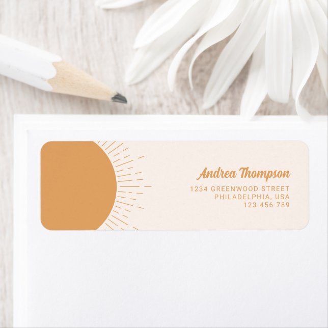 Sunshine Boho Yellow Return Address (Insitu)