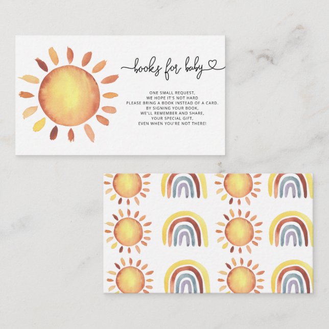 Sunshine books for baby ticket enclosure card (Front/Back)