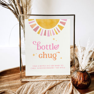 Sunshine Bottle Chug Baby Shower Game Sign