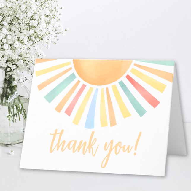 Sunshine Bright Colourful Sun Thank You Card (Sunshine Bright Colorful Sun Thank You)