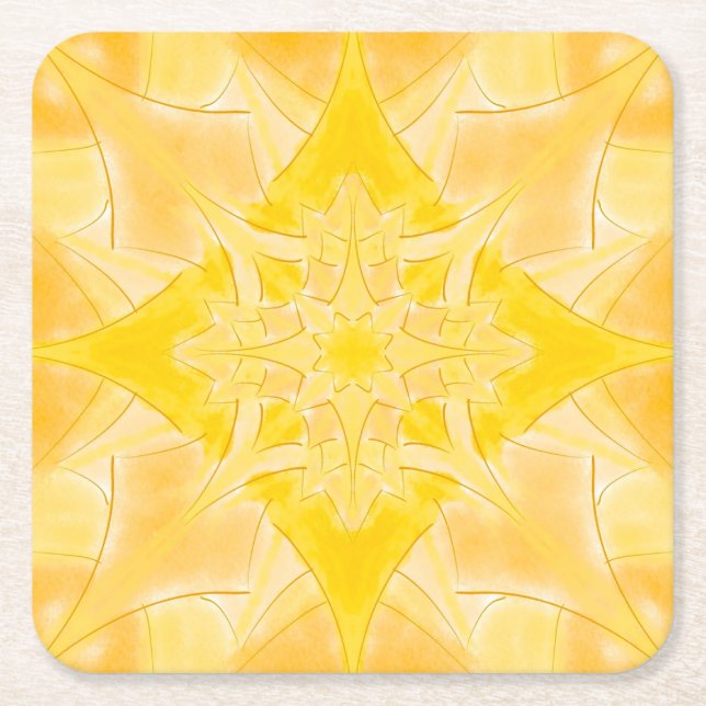 Sunshine Bright Square Paper Coaster (Front)