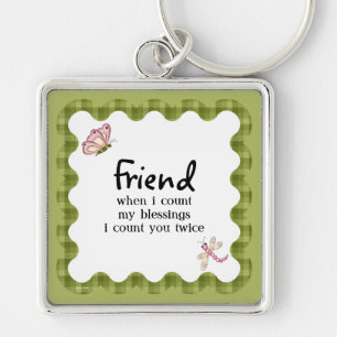Sunshine Butterfly Friendship Blessings Add Name Key Ring