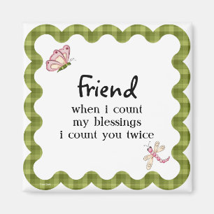 Sunshine Butterfly Friendship Blessings Gift Magnet