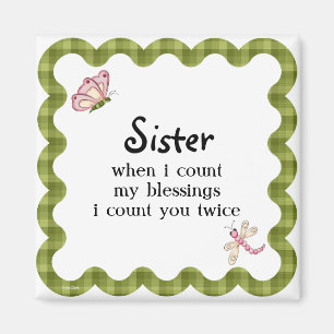 Sunshine Butterfly Sister Blessings Gift Magnet