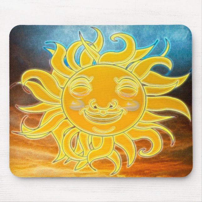 Sunshine Celetial Sun New Age Mouse Mat (Front)