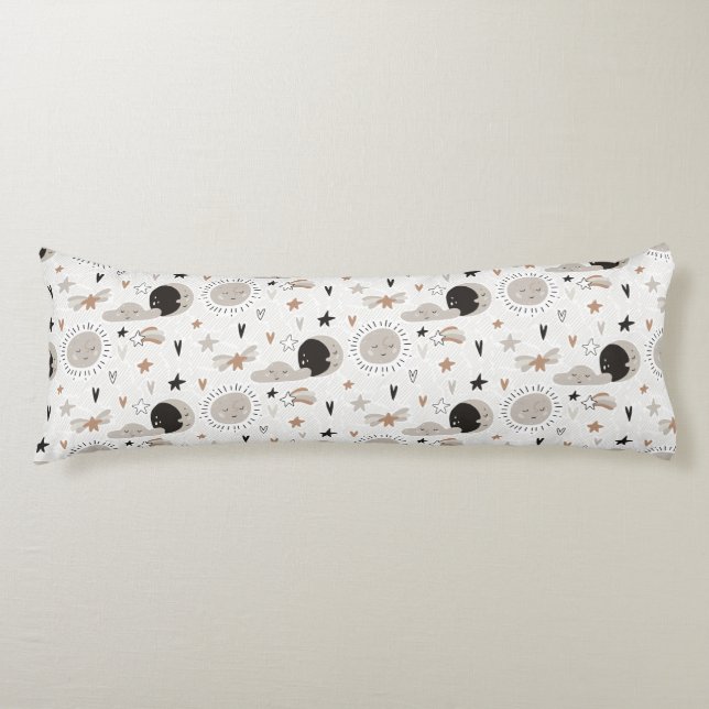 Sunshine, Clouds, Moons and Stars Body Cushion (Front)