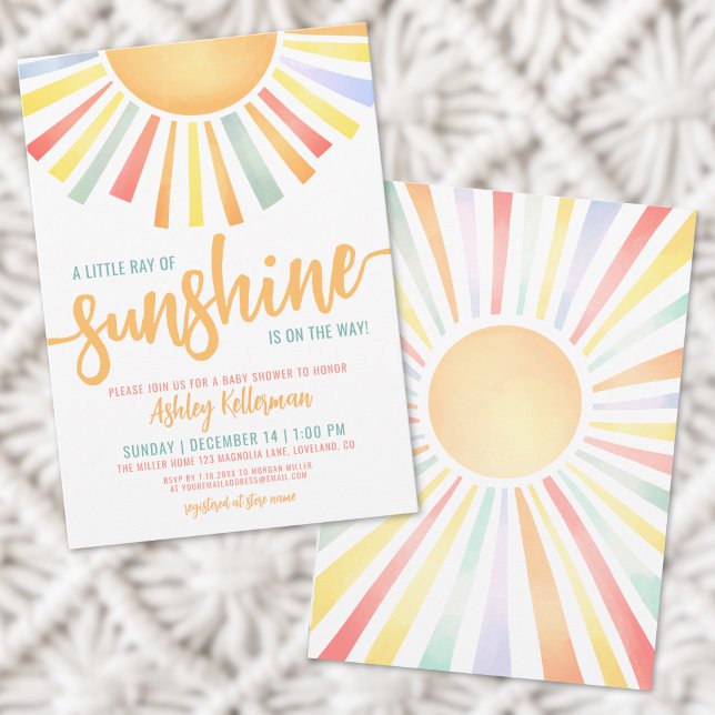 Sunshine Colourful Bright Sun Baby Shower Invitation (Sunshine Colorful Bright Sun Baby Shower Invitation)