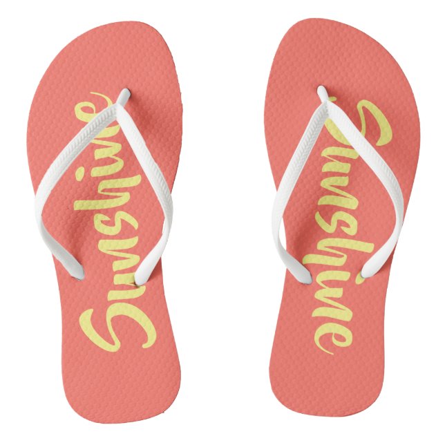 Sunshine Coral Flip Flops (Footbed)