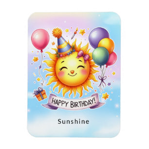 Sunshine Custom Name Happy Birthday  Magnet