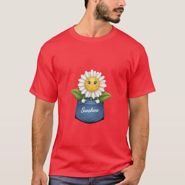 Sunshine Daisy Pocket Art T-Shirt (Front)