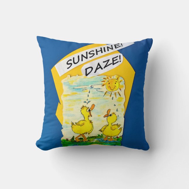"Sunshine Daze" Throw Pillow (Front)