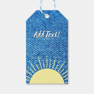 Sunshine Denim Baby Shower Background Custom  Gift Tags