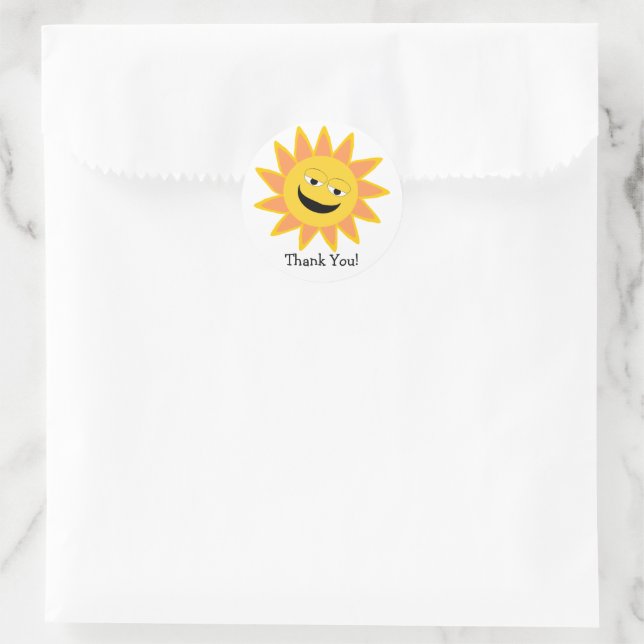 Sunshine Design Thank You Classic Round Sticker (Bag)