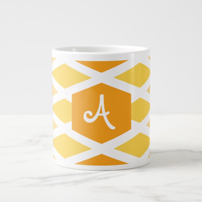 Sunshine Diamond Ombre Monogram Large Coffee Mug (Front)