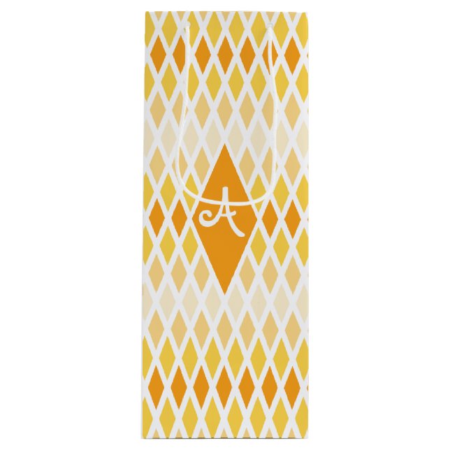Sunshine Diamond Ombre Monogram Wine Gift Bag (Front)