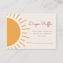 Sunshine Diaper Raffle | Boho Sunshine  Enclosure Card