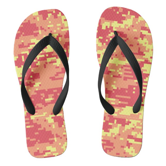 Sunshine Digital Camo Pattern Flip Flops (Footbed)
