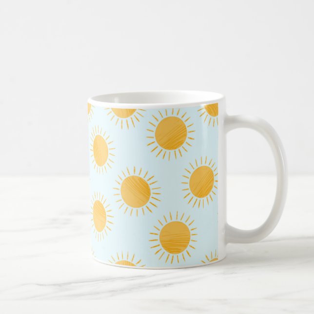 Sunshine Doodle Day Pattern Coffee Mug (Right)