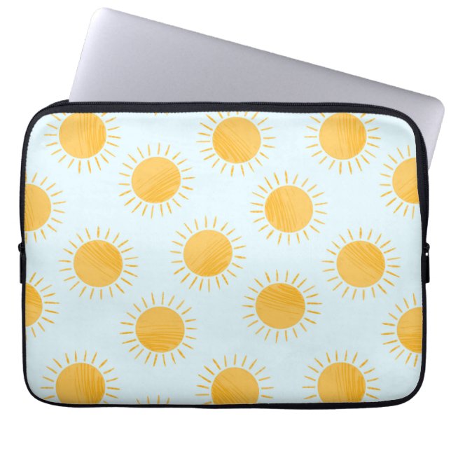 Sunshine Doodle Day Pattern Laptop Sleeve (Front)