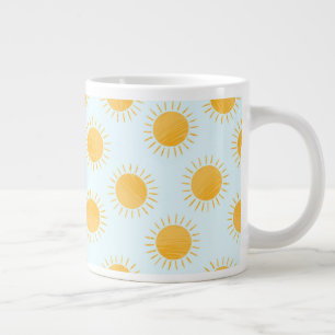 Sunshine Doodle Day Pattern Large Coffee Mug