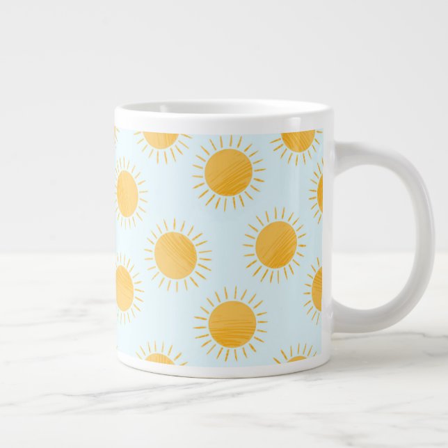 Sunshine Doodle Day Pattern Large Coffee Mug (Right)