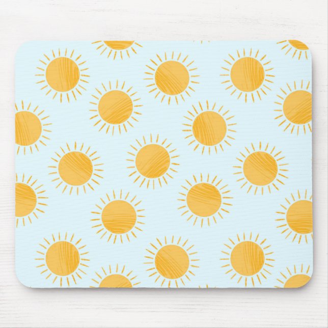 Sunshine Doodle Day Pattern Mouse Mat (Front)