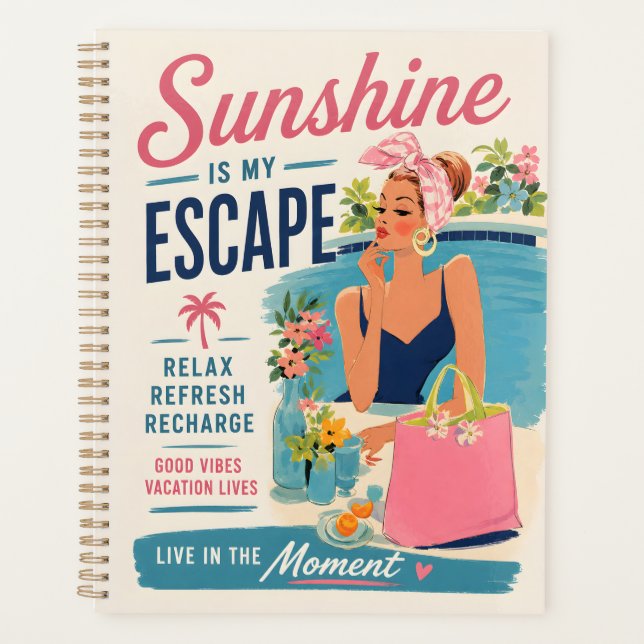 Sunshine Escape Poolside Poster Planner (Front)