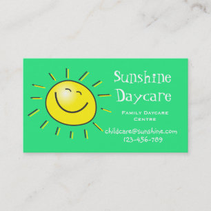 Sunshine family daycare centre childcare business card