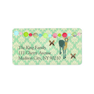 Sunshine Fawn Mint Julep Damask Label