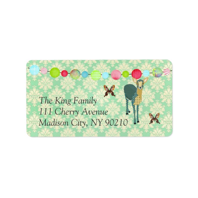 Sunshine Fawn Mint Julep Damask Label (Front)